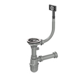 Odpływ zatyczkowy 3 1/2" z syfonem 1-komorowy stal szlachetna (GRANIT/STAL-pionowy), eco (11GR1-P2A-E-3562)