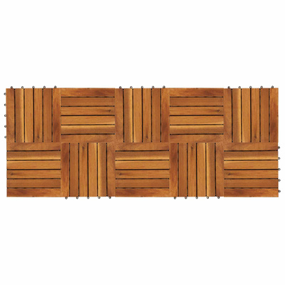 Płytka Tarasowa 10 pcs Brązowy 30 x 30 cm Drewno Akacjowe
