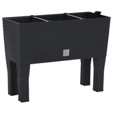 Podwyższona donica, antracytowa, 60x25x46 cm, rattan PP