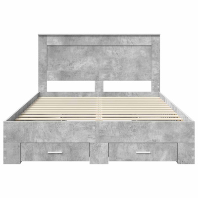 Ramka łóżka Betonowy szary 150 x 200 cm Drewno inżynieryjne
