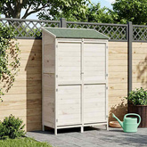 Shed ogrodowy Biały 106 x 56 x 176,5 cm Drewno Świerkowe