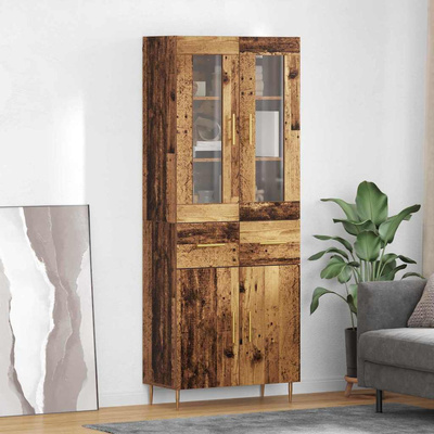 Highboard 2 szt. Stare drewno 69,5 x 34 x 180 cm