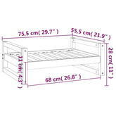 Legowisko dla psa, czarne, 75,5x55,5x28 cm, lite drewno sosnowe vidaXL