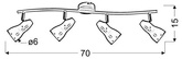 Fiord Listwa 4X40W E14 Biały