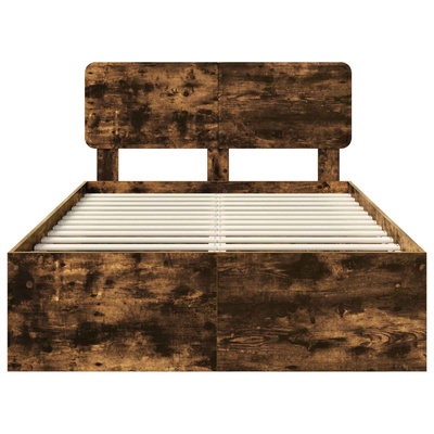 Ramka łóżka Dąb wędzony 120 x 190 cm Lite drewno sosnowe