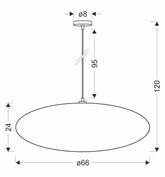 Lampa wisząca CAFEE' skandynawska z abażurem beżowym frappe 66 cm - nowoczesne oświetlenie sufitowe do salonu i jadalni E27