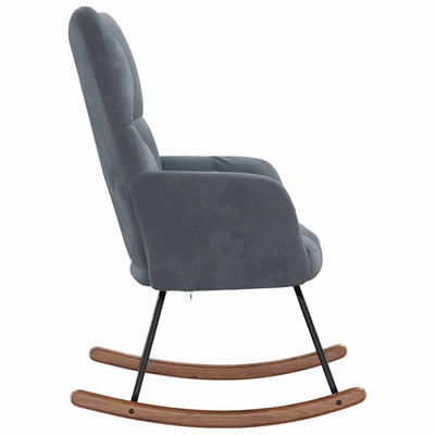 Fotel bujany, ciemnoszary, tapicerowany aksamitem model standard