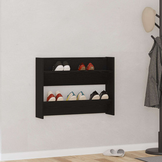 Szafka na buty z półką Czarny Dąb 82 x 18 x 60 cm
