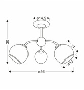 Marinen Lampa Wisząca Czarny 3X40W E27 Klosz Biały Z Obwódką