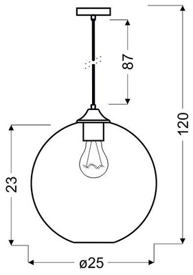 Lampa sufitowa szklana kula zielona Edison Candellux 31-29546-Z
