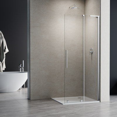 KABINA WALK-IN PRZESUWNA 120 CM, TRANSP, CHROM