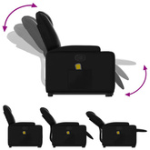 vidaXL Podnoszony fotel masujący, rozkładany, czarny, ekoskóra model standard