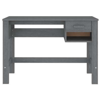vidaXL Biurko HAMAR, ciemnoszare, 110x40x75 cm, lite drewno sosnowe
