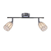 Shiba lampa sufitowa listwa chromowy 2x15w g9 klosz bezbarwny