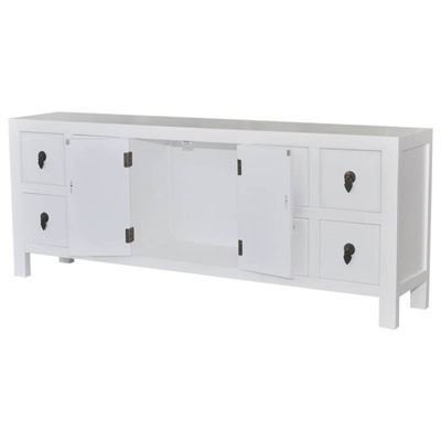 vidaXL Szafka pod TV, biała, 110x24x48 cm, materiał drewnopochodny