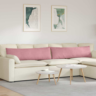 Poduszki na sofę 2 pcs Różowy 145 x 40 cm Tkanina sztruksowa