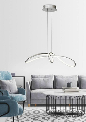 Lampa wisząca srebrna regulowana LED 38W 4000K Slash Candellux 31-69887