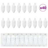 Choinkowa Bombka Szyszka 40 pcs Biały Z tworzywa sztucznego
