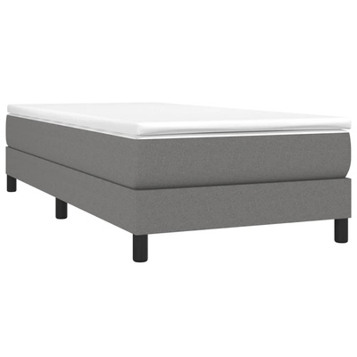 vidaXL Łóżko kontynentalne z materacem, ciemnoszara tkanina 90x190 cm wariant 10