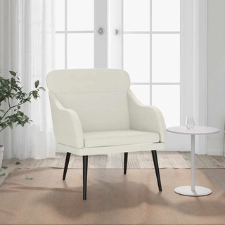 vidaXL Fotel, kremowy, 63x76x80 cm, obity aksamitem