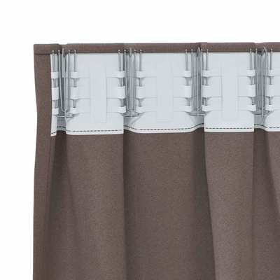 Firany blackout z kółkami 2 pcs Ciemny brąz 260 x 140 cm
