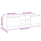 Szafka pod TV z oświetleniem LED, biała, połysk, 120x30x36 cm