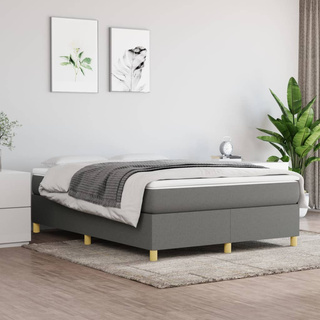 vidaXL Łóżko kontynentalne z materacem, ciemnoszara tkanina 140x190 cm wariant 6