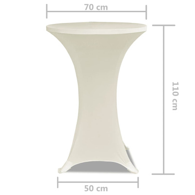 Obrus na stół barowy ? 70 cm kremowy rozciągany 2 szt