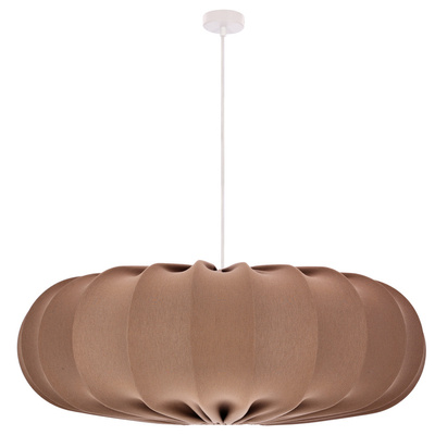Lampa wisząca CAFEE' skandynawska - z abażurem brązowym mokka 66cm - nowoczesne oświetlenie sufitowe do salonu i jadalni E27