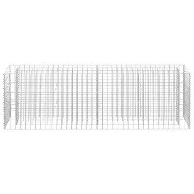Podwyższona donica gabionowa, galwanizowana stal, 180x30x60 cm