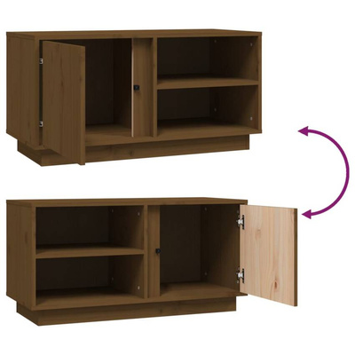 Szafka pod TV, miodowy brąz, 80x35x40,5 cm, lite drewno sosnowe vidaXL
