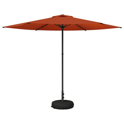Parasol ogrodowy z podstawą 300 x 300 cm Poliester Prostokątny