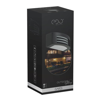 Ogrodowa oprawa elewacyjna kinkiet GARDI E27 IP54 czarny EDO777352 EDO Solutions