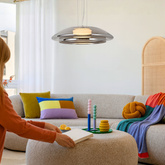 Lampa wisząca Ombre 34 szklana nad stół do salonu z kloszem dymionym