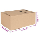 Pudełko składane 50 pcs Naturalny 35 x 24 x 15 cm Tektura