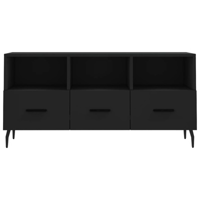 vidaXL Szafka pod TV, czarna, 102x36x50 cm, materiał drewnopochodny wariant 8