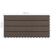 Płytka Tarasowa 6 pcs Ciemny brąz 60 x 30 cm