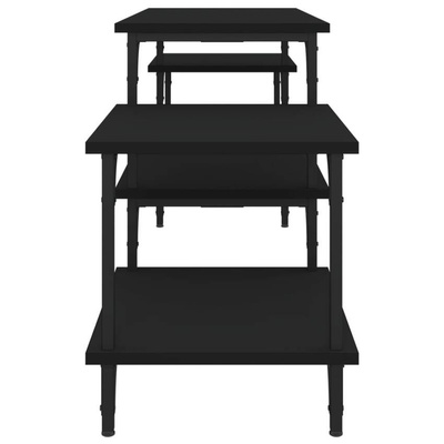 vidaXL Szafka pod TV, czarna, 157x35x52 cm, materiał drewnopochodny