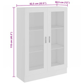 Witryna, biała, 82,5x30,5x115 cm, materiał drewnopochodny