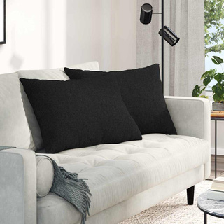 Poduszki na sofę 2 pcs Czarny 70 x 50 cm tkanina