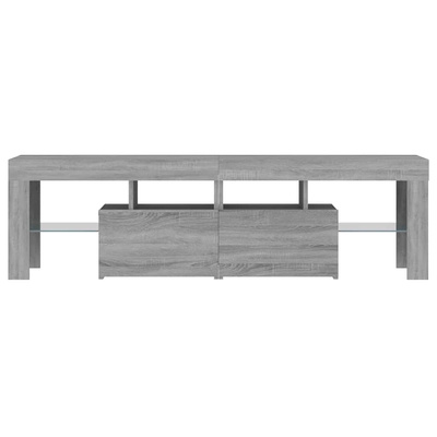 Szafka TV z oświetleniem LED, szary dąb sonoma, 140x36,5x40 cm
