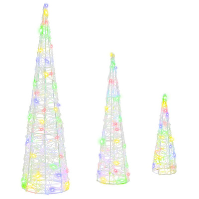 Choinka 3 pcs Wielokolorowe 20 x 20 x 80 cm Akryl