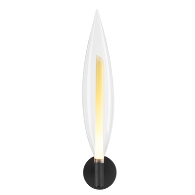 Kinkiet Nordic szklany czarny transparentny do salonu 1x5W G9