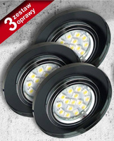 Zestaw Trzech Opraw Candellux Ss-15 Czarne Bez Zarówki