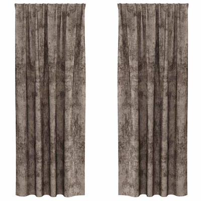 Zasłony z weluru 2 pcs Cappuccino 245 x 140 cm Aksamit