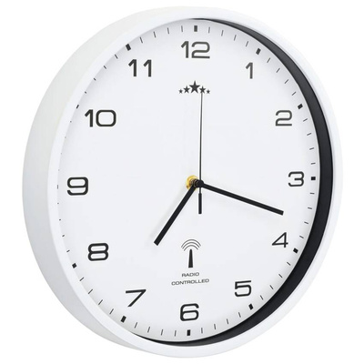 vidaXL Sterowany radiowo zegar z mechanizmem kwarcowym, 31 cm, biały