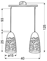 Lampa sufitowa wisząca 2xE27 biała SABRIN 32-54869