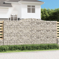 Kosze gabionowe, 2 szt, 400x50x200/220 cm, galwanizowane żelazo