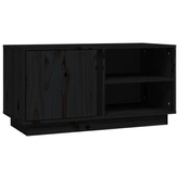 Szafka pod TV, czarna, 80x35x40,5 cm, lite drewno sosnowe vidaXL