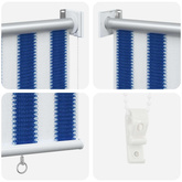 Roleta zewnętrzna 90% blokada UV Niebiesko-biała w paski HDPE